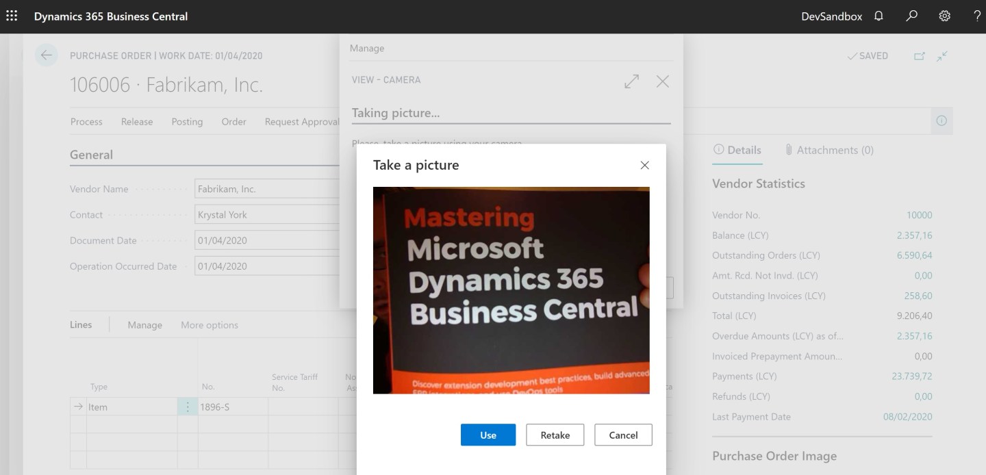 Dynamics 365 Business Central: using Camera in AL – Stefano Demiliani