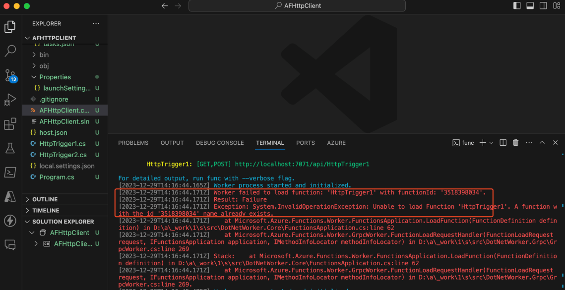 Azure Functions: .NET 7 and .NET 8 local debugging bug on Visual Studio ...